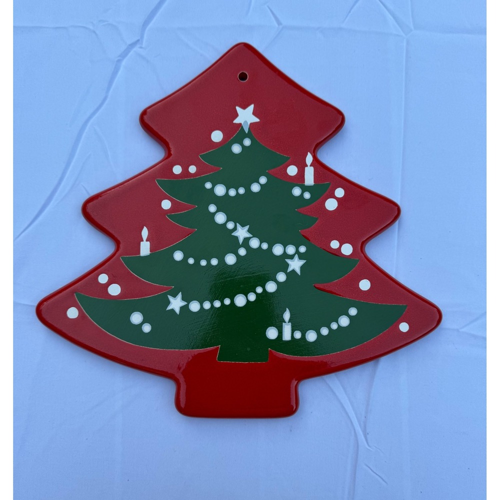 Vintage Waechtersbach Christmas Tree Trivet Wall Hanging Red Western Germany
